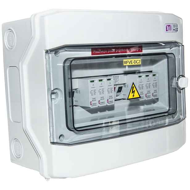 Rozvodnice pro fotovoltaiku ETI RFVE IP 65 pro 2 stringy T2