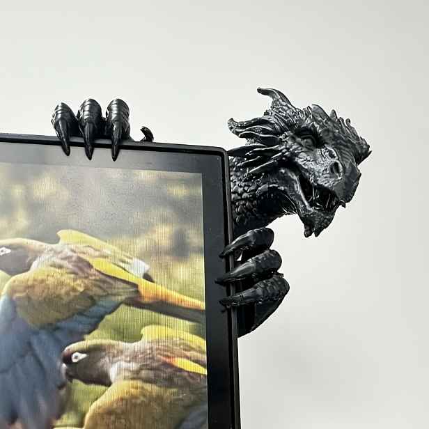 TEMU 3D tištěná ozdoba na okraj monitoru s fantazijní bytostí, dekorace na stůl z materiálu PLA, kreativní dekorace na do domácí kanceláře, jedinečná