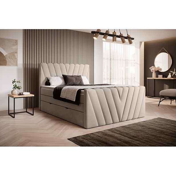 Boxspring Candice Rozměr: 160 x 200 cm, látka: Sola 18