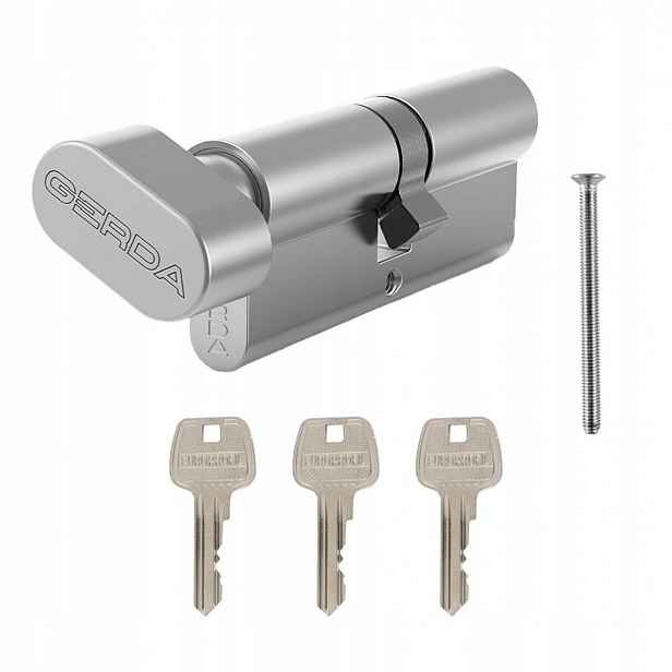 Bubnová vložka s knoflíkem pro zámek Gerda WKE1 40G/50 mm saténový nikl 3 kl