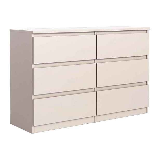 MASSENO KOMODA NUDO, 120/78,5/39 cm s 6 zásuvkami a dvířky, kašmírová