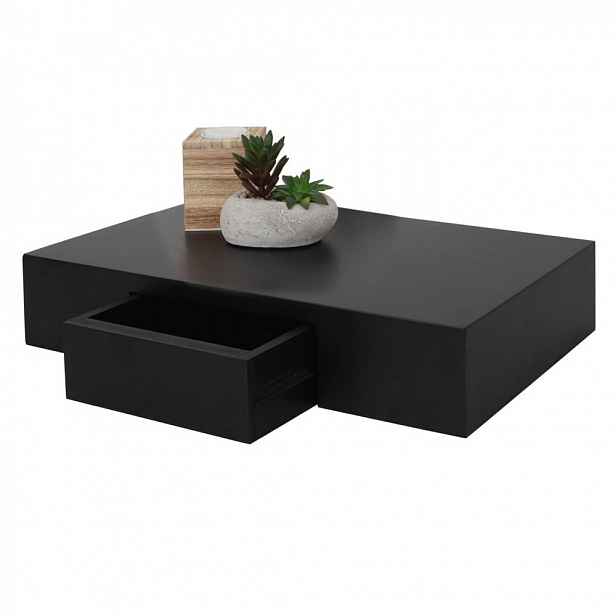 Nástěnná police se zásuvkou Černá