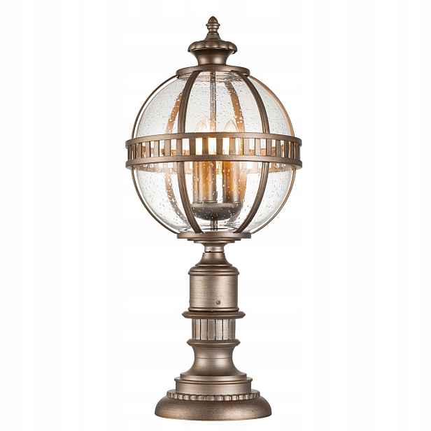 Zahradní soklová lampa E14 40W, ozdobný bronzový odstín IP44 Halleron, Kichler