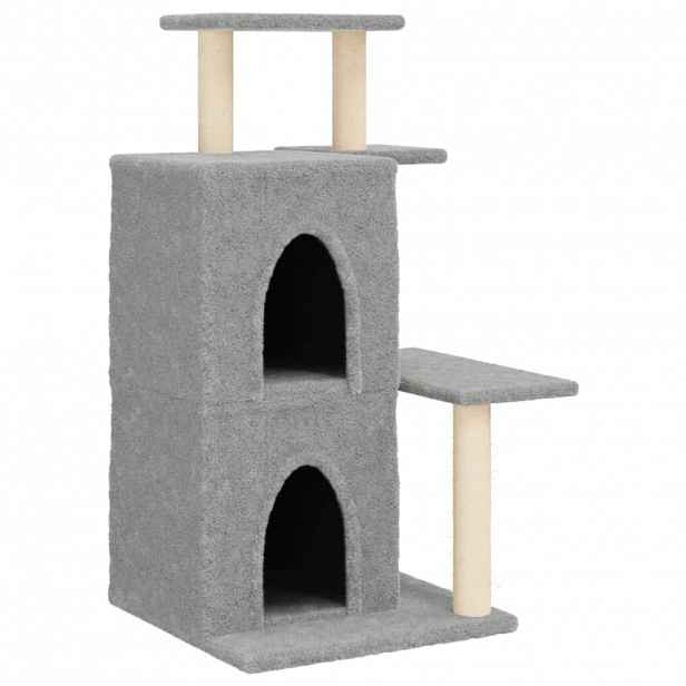 vidaXL Škrabadlo pro kočky se sisalovými sloupky světle šedé 97 cm