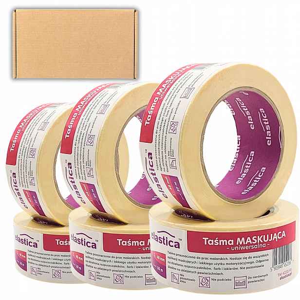 24 x Malířská Páska 48 mm x 50 m Elastica Bílá Maskovací Uv Odřezávání Barev