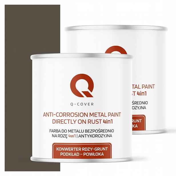 Barva Přímo na rez Metal Aluminium Ocel 2,5L 4v1 Lesk Šedá Hnědá