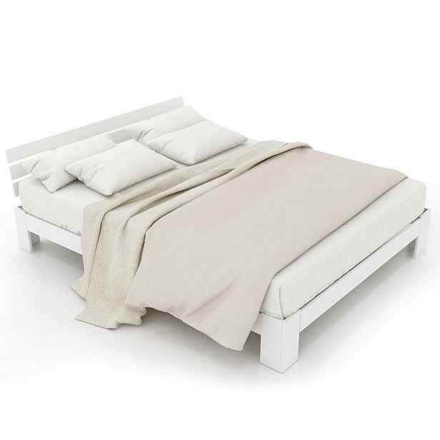 CHICFURN POSTEL 140/200 cm v bílé barvě s lamelovým roštem