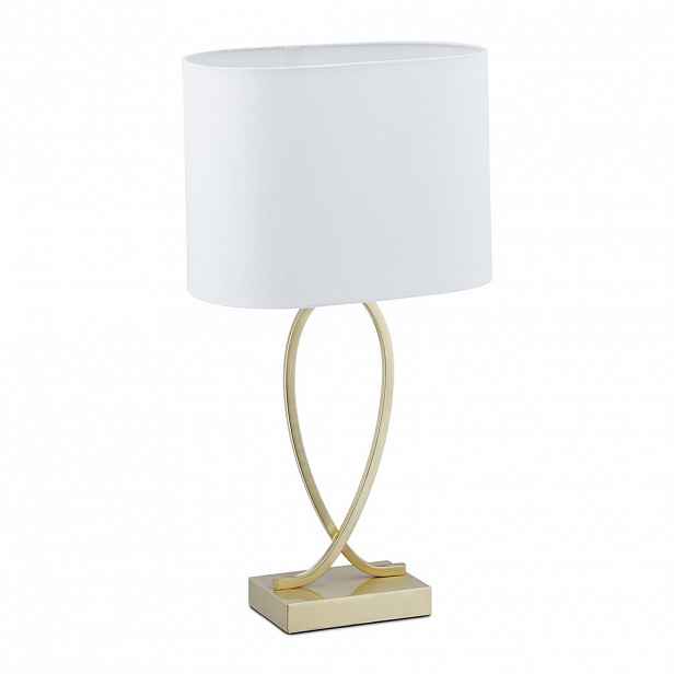 Relaxdays LAMPA Zlatá Bílá stolní textilní stínidlo E27