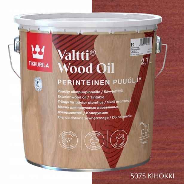 Tikkurila Valtti Wood Oil Olej Na Dřevo 2,7 L Barva 5075 Kihokki