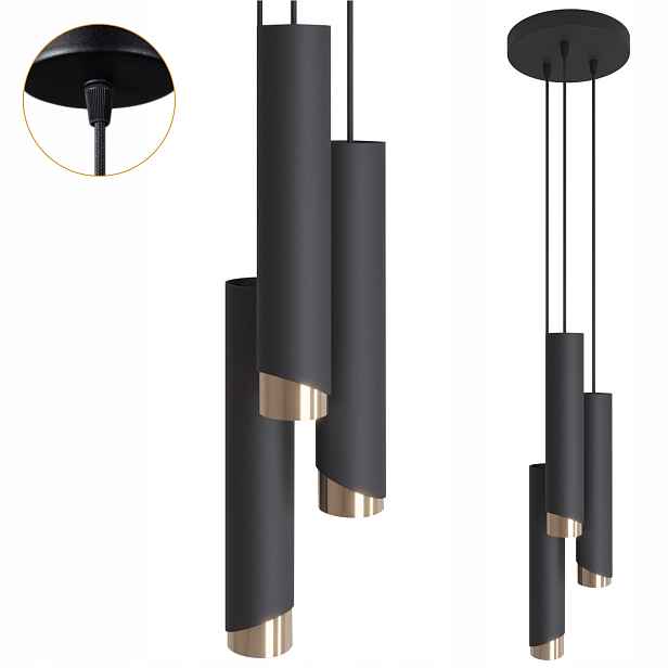 Závěsná stropní lampa stropní svítidlo Led nástěnný Bragi 40W Zwis kovová Tuba