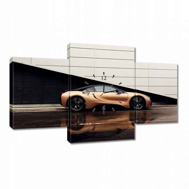 Nástěnné hodiny 100x60 Zlaté Bmw Auto