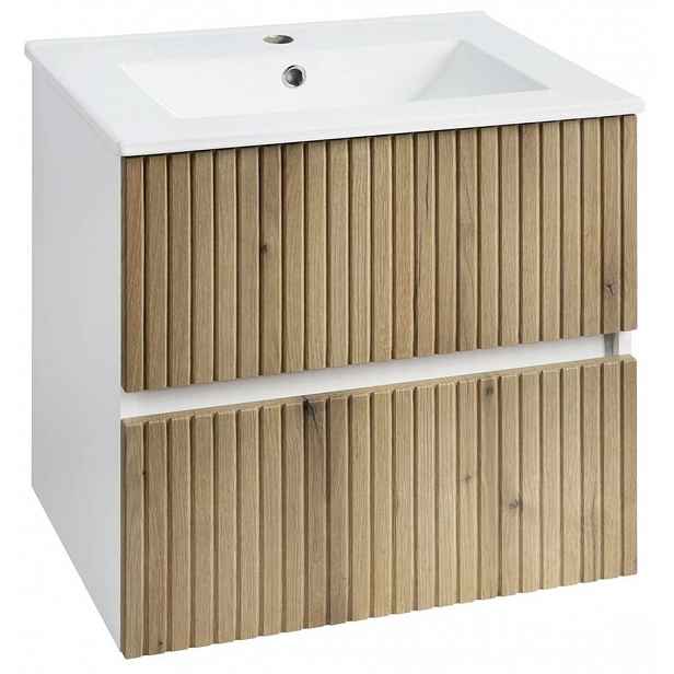 Aqualine Paneda - Umyvadlová skříňka 60x55x45 cm, dub emporio PN360