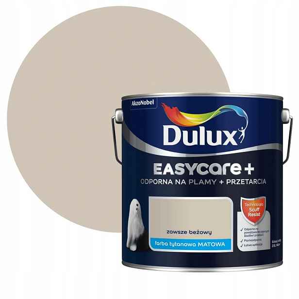 Dulux EasyCare Plus Barva Odolná Proti Drhnutí Vždy béžová 2,5L