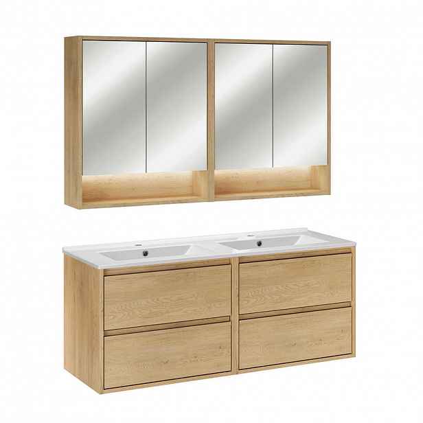 Petits-meubles KOUPELNOVÝ NÁBYTEK 121cm Edmé 2er-Set Dřevo