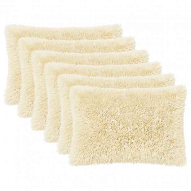 vidaXL Povlak na polštář 6 pcs HEERLEN Krémová 50 x 80 cm PV fleece