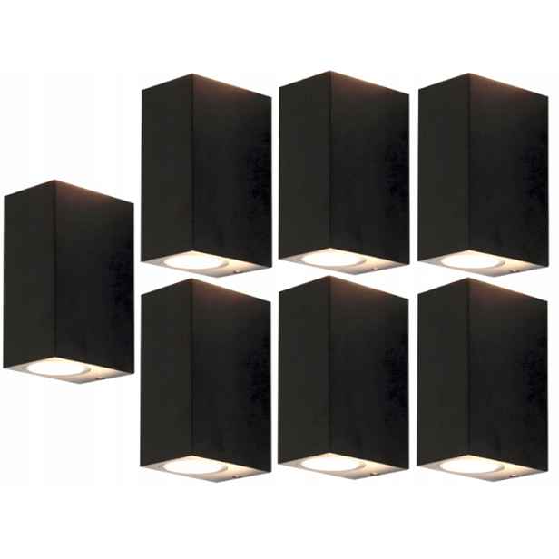 7x Černá Lampa Horní Spodní Oboustranná Hliníková Zahradní Fasádní Lampa