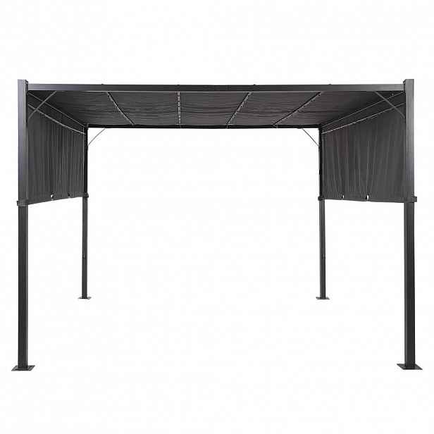 Beliani PERGOLA s LED osvětlením Ocel tmavě šedá 310/310 cm Parga