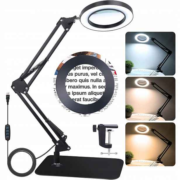 Led Lampa S Lupou, Nastavitelný Držák, Stolní Lampa 12W