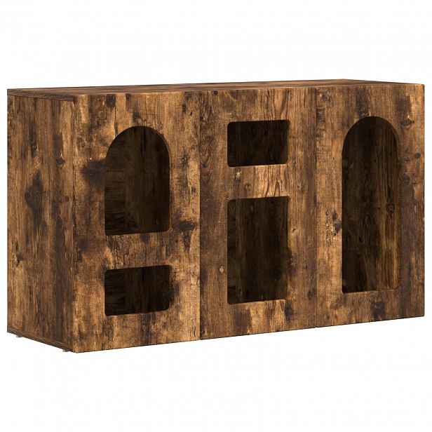 vidaXL Servírovací skříň ELST Kouřový dub 100 x 35 x 59 cm