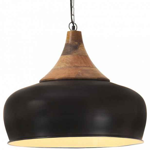 Závěsná lampa černá / mangovníkové dřevo Dekorhome 45 cm