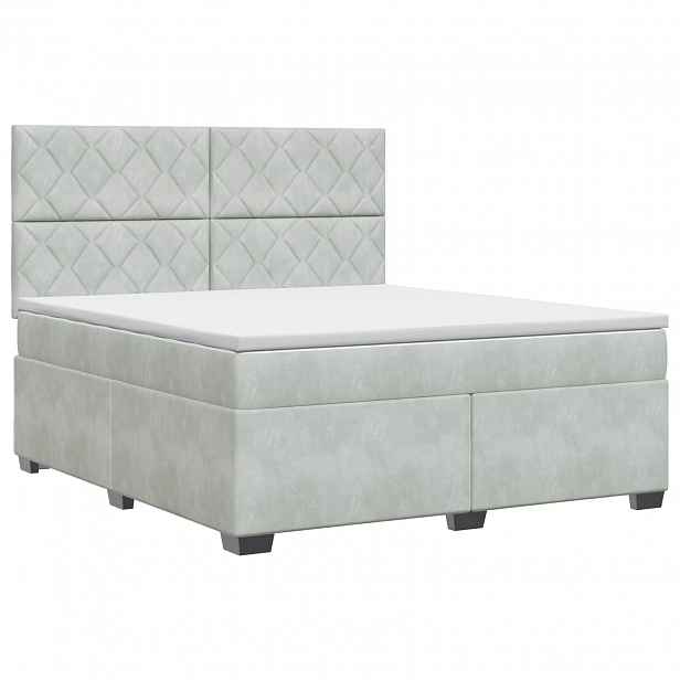vidaXL Postel boxspring s matrací Světle šedá 140 x 190 cm Samet