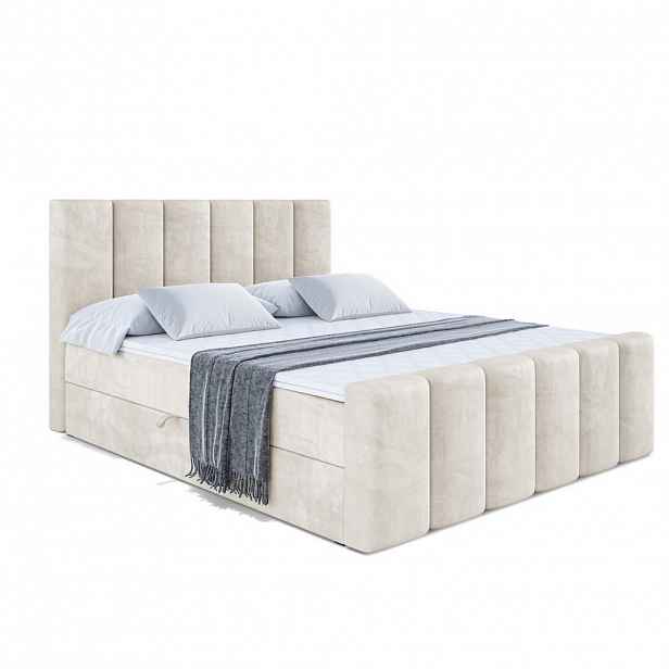 ALTDECOR AMERICKÁ postel BOXI1-Z – 180 × 200 cm – H3 – ecru