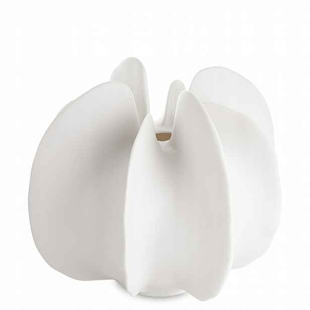 Elegantní bílá porcelánová váza, zdobená výškou 18 cm, dekorace