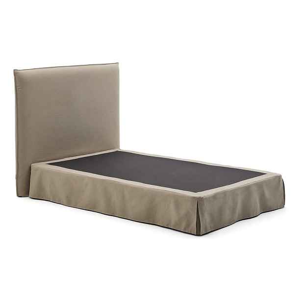 Taupe čalouněná jednolůžková postel 90x200 cm Jaira – Kave Home