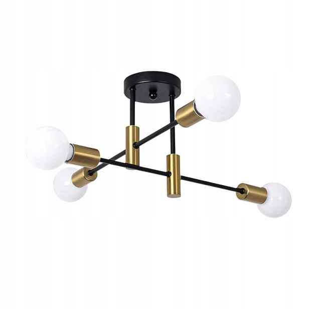 Stropní Svítidlo Stropní Svítidlo Loftový Lustr Edison Led Retro Modern E27 x 4 Černá
