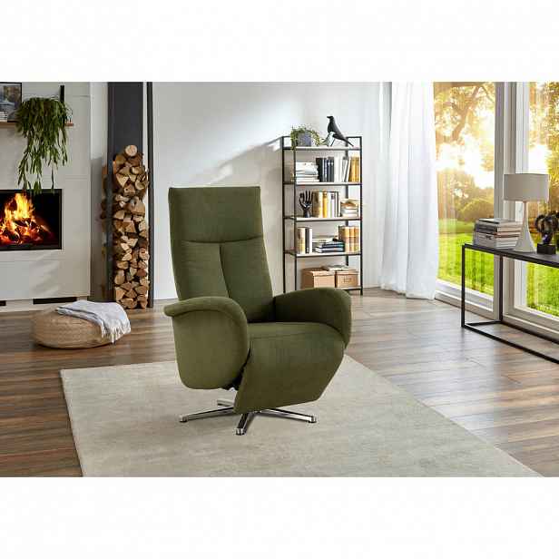 Sit & More RELAXAČNÍ KŘESLO, textil, olivově zelená