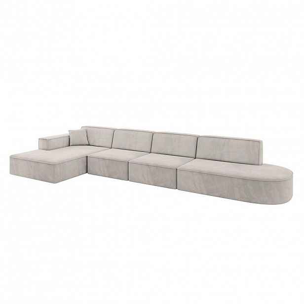 ALTDECOR ROHOVÁ SEDACÍ SOUPRAVA s otomanem vlevo IREA-L3-v4 – 413 x 171 x 79 cm světle hnědá