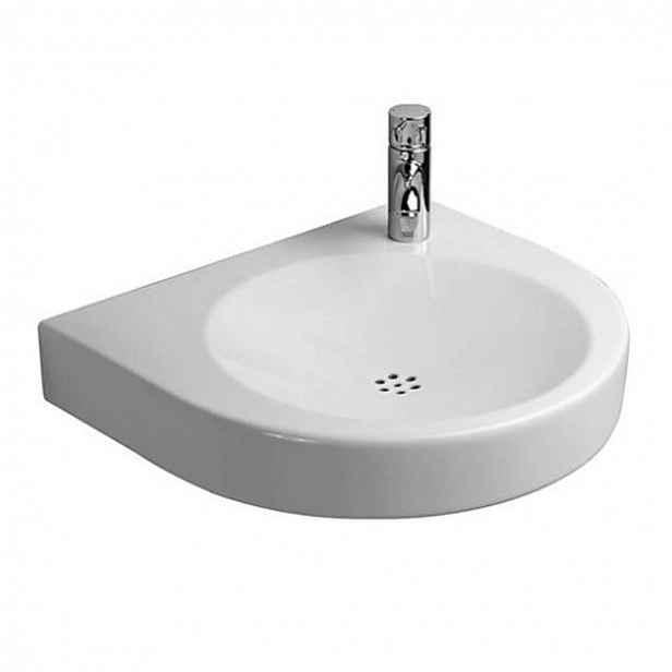 Duravit Architec - Umyvadlo bezbariérové, 58x52 cm, bez přepadu, otvor pro baterii vpravo, bílá 0443580008