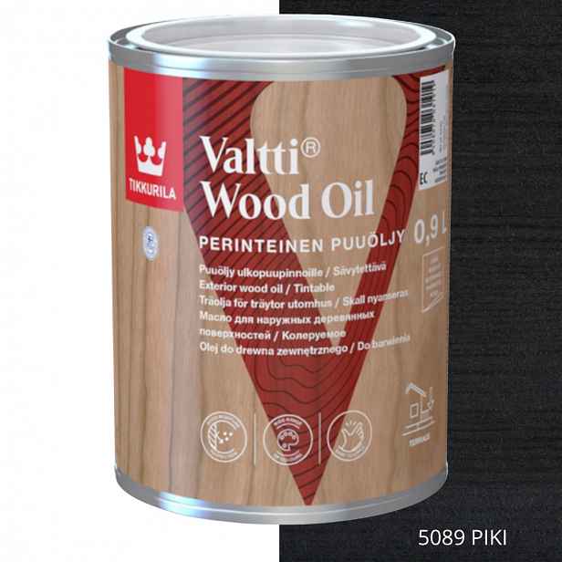 Tikkurila Valtti Wood Oil Olej Na Dřevo 0,9 L, Barva 5089 Píků