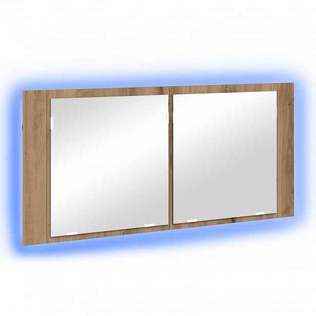 vidaXL LED zrcadlová skříň Artisanový dub 100 x 12 x 45 cm