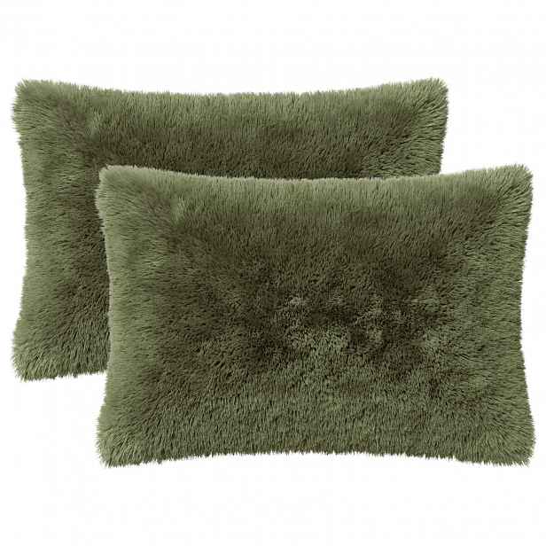 vidaXL Povlak na polštář 2 pcs HEERLEN Zelená 50 x 80 cm PV fleece