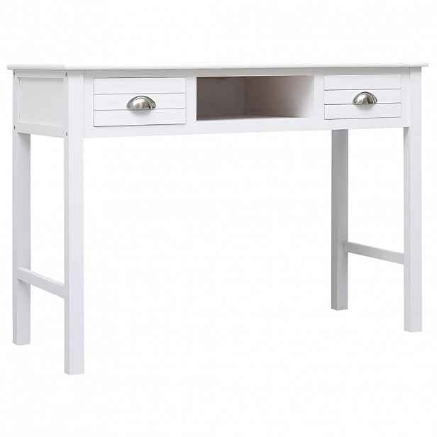 vidaXL Psací stůl bílý 108 x 45 x 76 cm masivní pavlovnie