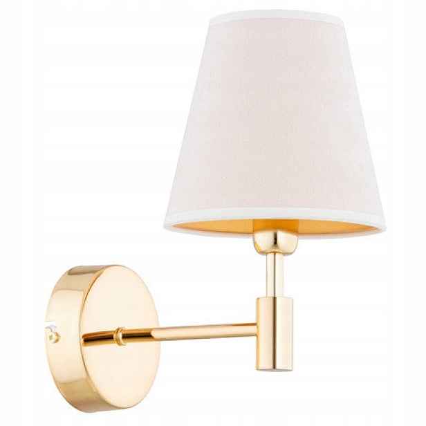 Zlatá nástěnná lampa s stínidlem Astrit E14 10W Alfa
