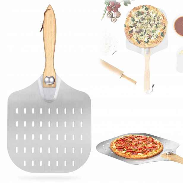 Lopata Skládací Perforovaná Zásuvka Na Pizzu Chleba 30,5x62 CM Do Pece