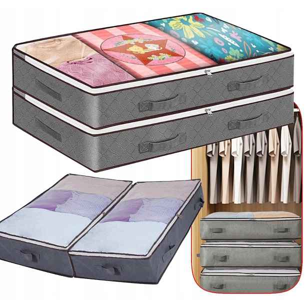 4 X Taška Pod Postel Pro Uložení Oblečení, Boxy, Organizér, Kontejnery, 90 L