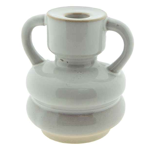 Béžový porcelánový svícen na úzkou svíčku Chrie - Ø 11*11 cm Clayre & Eef