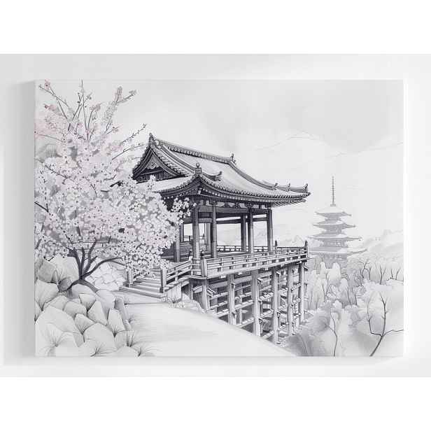 Plakát Krajina Grafika Park Zahrada Japonsko Sakura 100x75