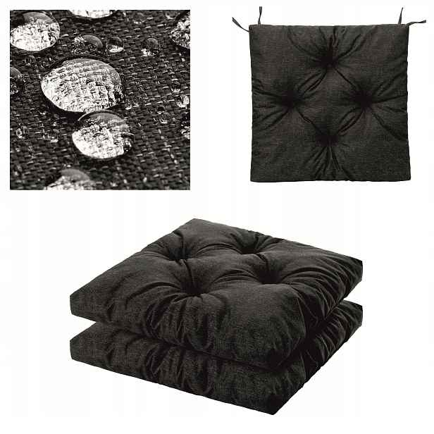 Polštáře na zahradní židle 45 x 45 cm Set 2 Ks Vodotěsné, vázané