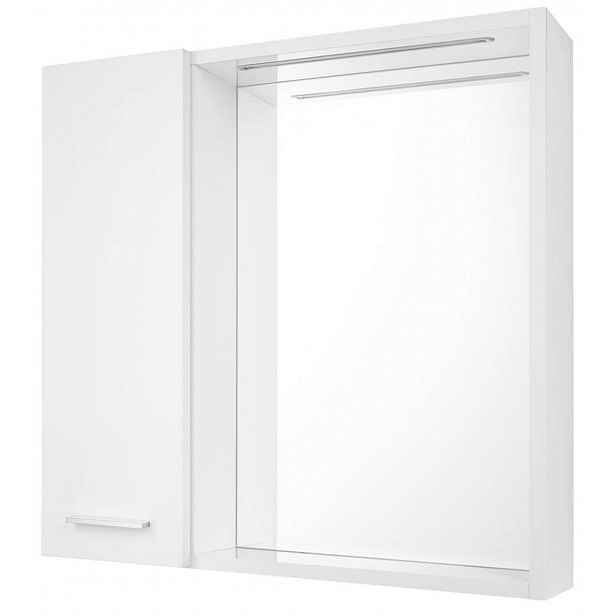 Aqualine Zoja - Zrcadlová skříňka s LED osvětlením, 60x60x14 cm, 1 dvířka, levá, bílá 45021S