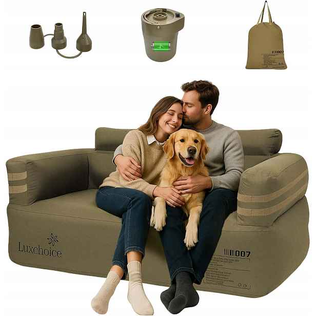 nafukovací kempingová pohovka Luxchoice, nafukovací, s Usb pumpou, 300 kg
