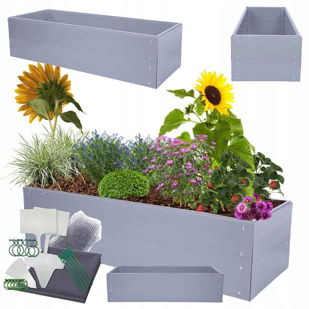 Vyvýšený záhon z zeleninová zahrada zeleniny, velký, Pvc, 40x140x