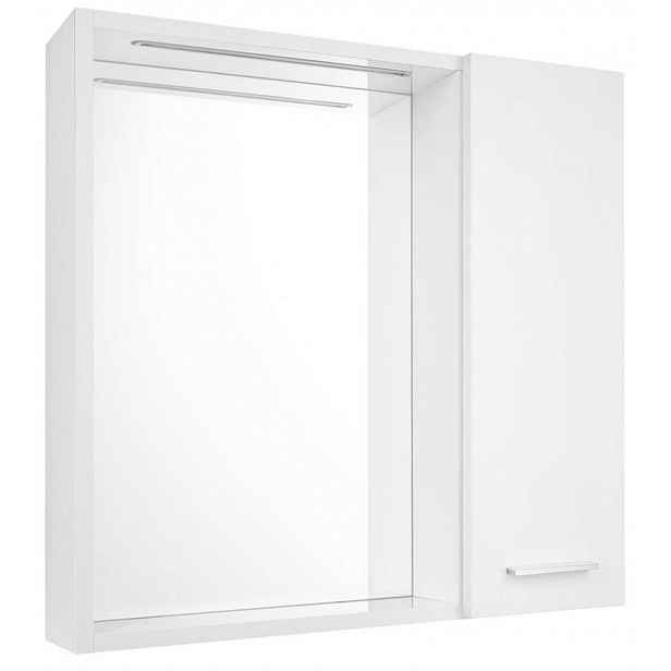 Aqualine Zoja - Zrcadlová skříňka s LED osvětlením, 60x60x14 cm, 1 dvířka, pravá, bílá 45022S