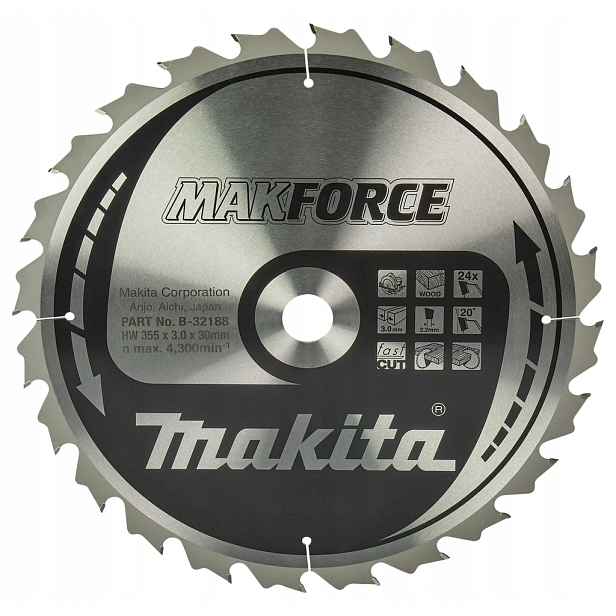 Makita Kotoučová Pila 355x30x24z Makforce Dřevo B-32188