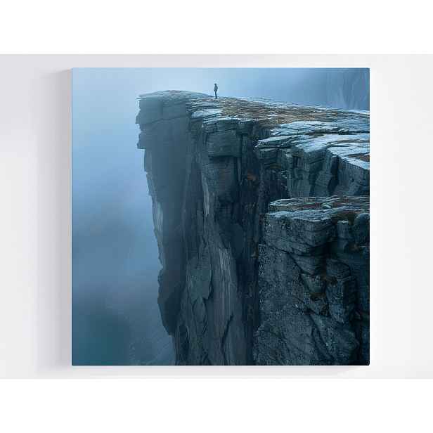 Obraz Na Plátně Canvas Klif Fiord Norsko Mlha Hory Krajina 50x50