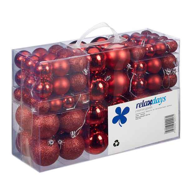 Relaxdays KOULE Červené 100-ks sada plast