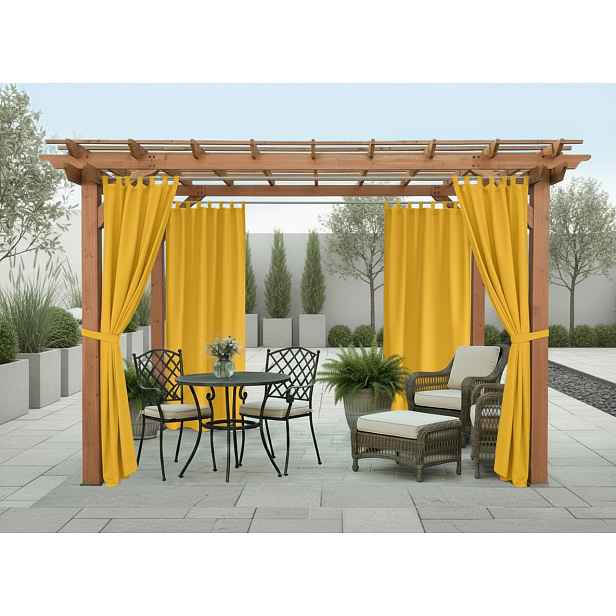 Venkovní zahradní závěs s poutky SANTIAGO color 40 hořčicová, různé rozměry MyBestHome Rozměr: 155x240 cm